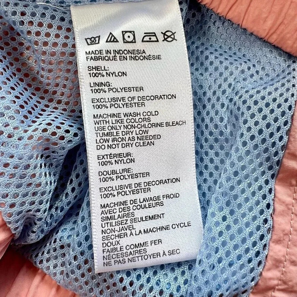 Urban Outfitters Men's Pink Retro Long Sleeves Full Zip Windbreaker Jacket Large - Picture 8 of 8